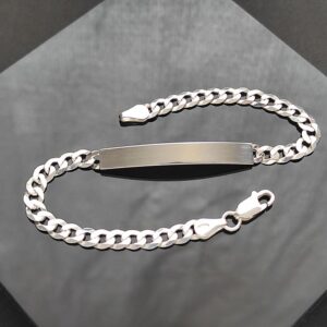 Pulseira Grumet com Placa - 5 mm - Prata 925