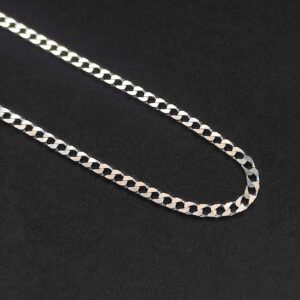 Corrente Grumet Quadrada 1x1 - 3mm- 59,5 cm - Prata 925