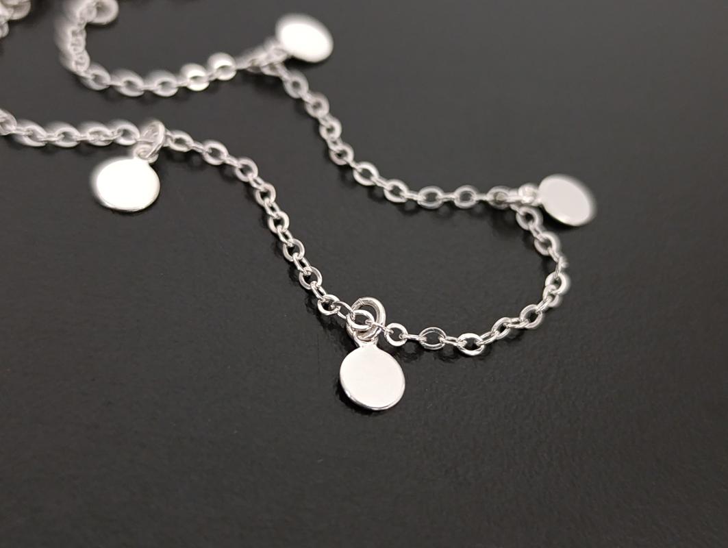 Pulseira 4 Plaquinhas Redondas - Prata 925 - Imagem 2