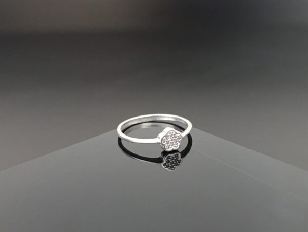 Anel Flor com Micro Zircônias - Prata 925 - Imagem 2