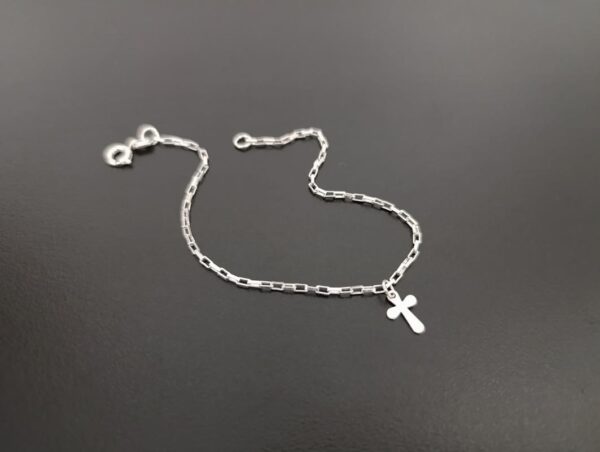 Pulseira Cartier com Pingente Cruz - Prata 925
