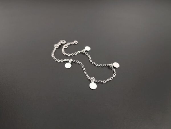 Pulseira 4 Plaquinhas Redondas - Prata 925