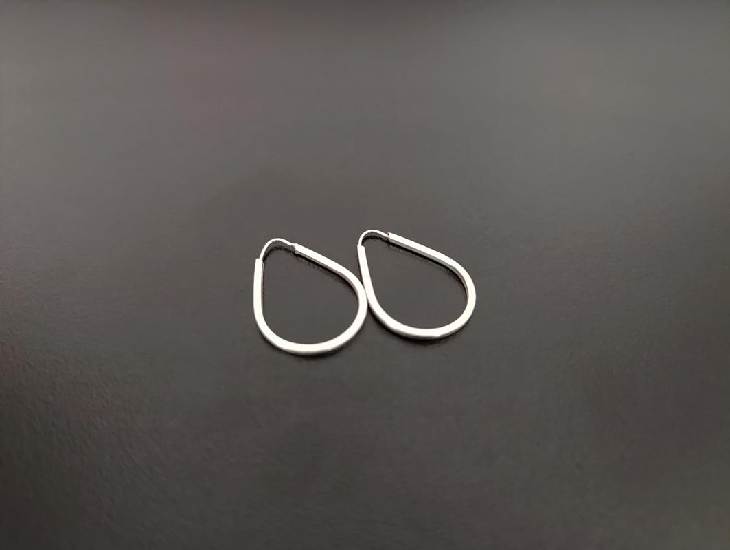 Argola Gota Aro Quadrado - Prata 925