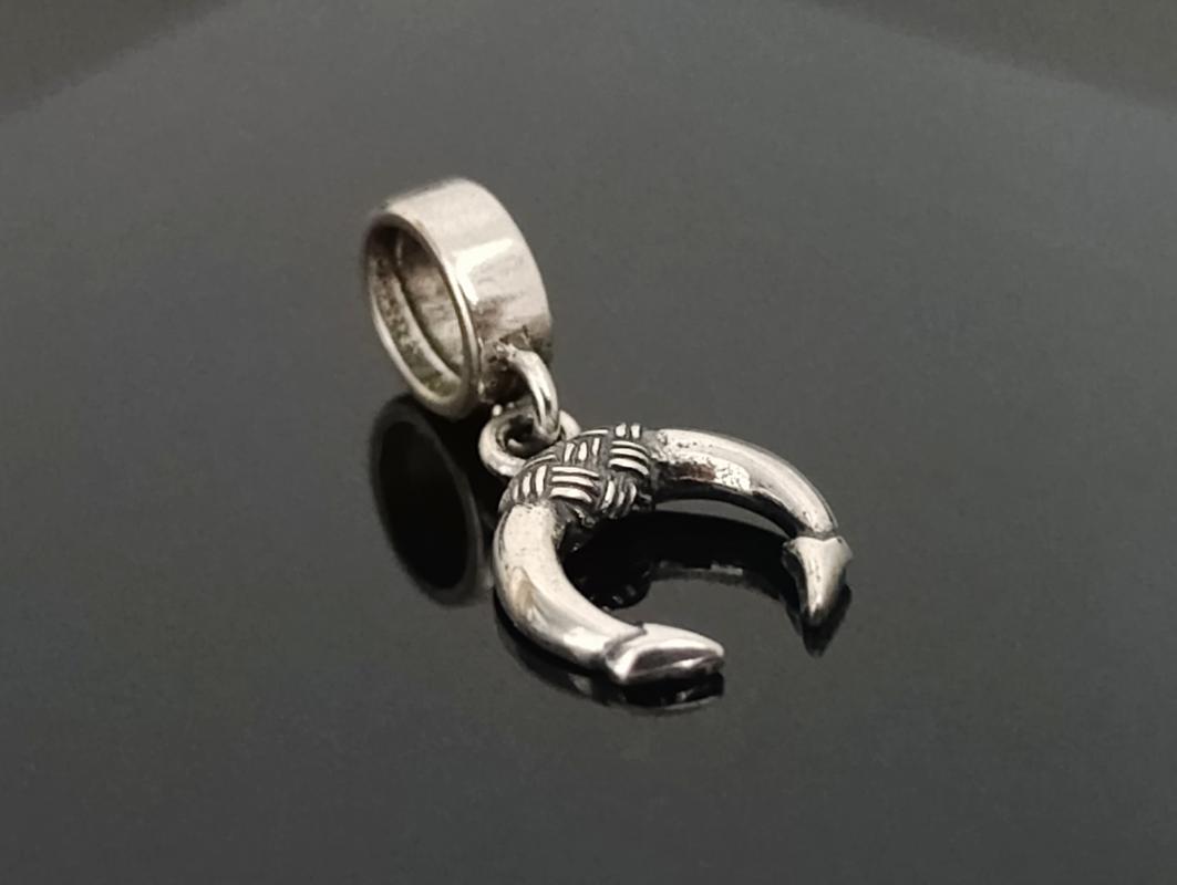 Pingente Berloque Meia Lua Invertida Bali - Prata 925 - Imagem 2