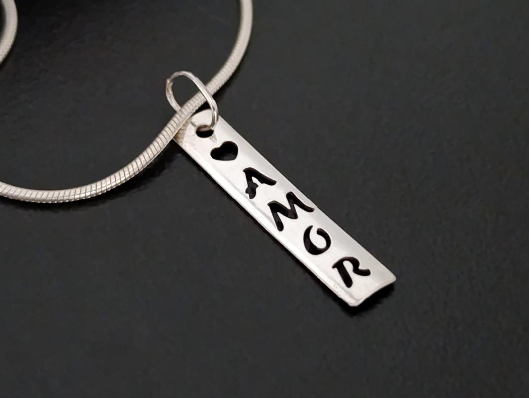 Pingente Plaquinha Amor - Prata 925 - Imagem 2