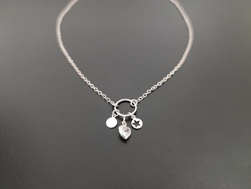 Chocker com 3 Pingentes - Prata 925
