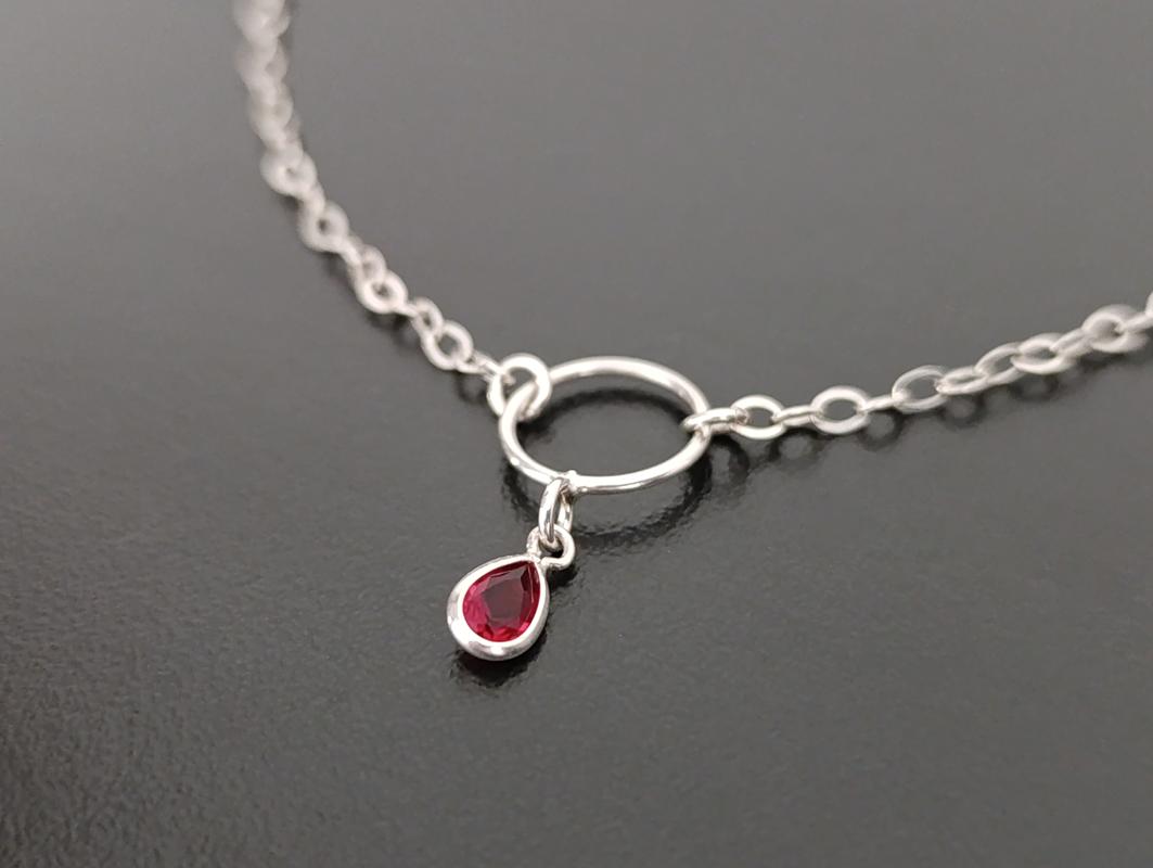 Chocker Gota Vermelha - Prata 925 - Imagem 2