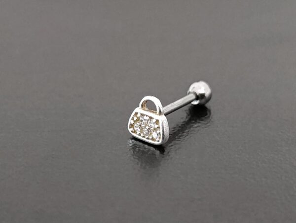 Piercing Bolsa com Micro Zircônias - Prata 925