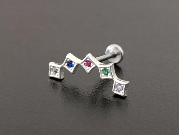 Piercing Helix Colorido - Prata 925