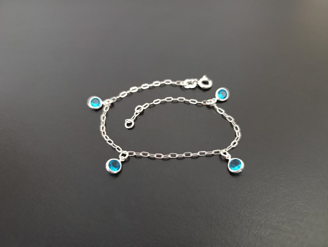 Pulseira Pedras Azuis - Prata 925