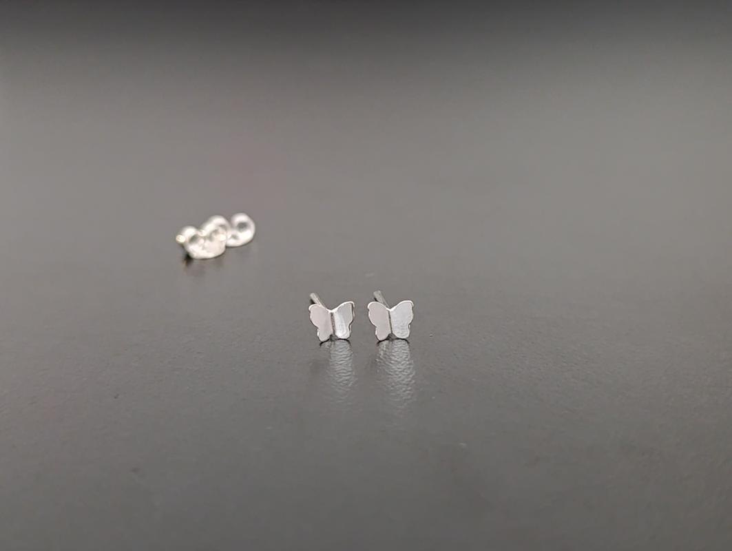 Brinco Borboleta Origami - 5 mm - Prata 925