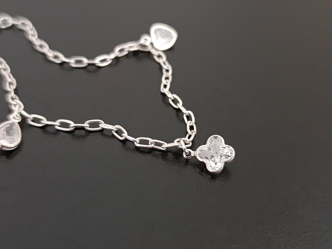 Pulseira com 3 Pingentes - Prata 925 - Imagem 2